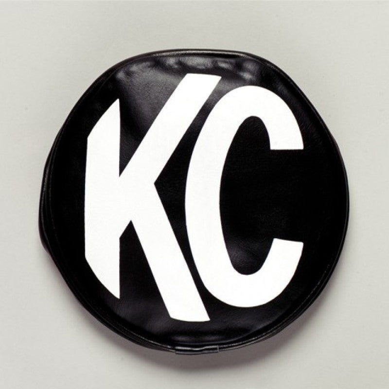 KC HiLiTES 5in. Round Soft Cover (Pair) - Black w/White KC Logo