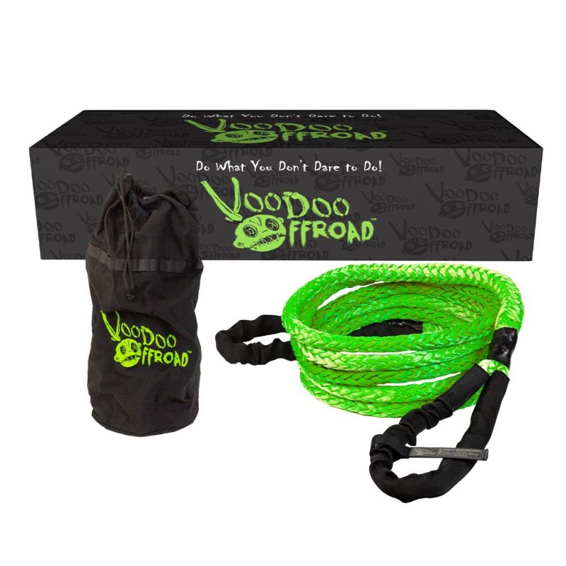 Voodoo Offroad 2.0 Santeria Series 3/4in x 20 ft Kinetic Recovery Rope with Rope Bag - Green