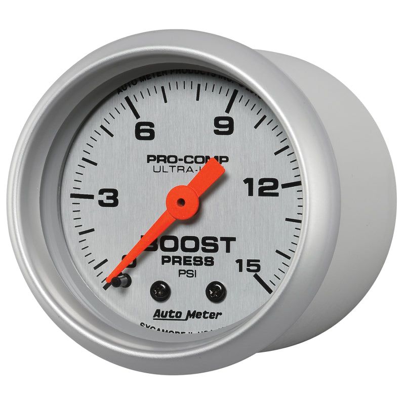 Autometer Ultra-Lite 52mm 0-15 PSI Mechanical Boost Gauge