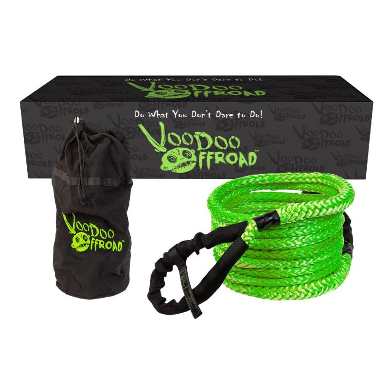 Voodoo Offroad 2.0 Santeria Series 3/4in x 30 ft Kinetic Recovery Rope with Rope Bag - Green
