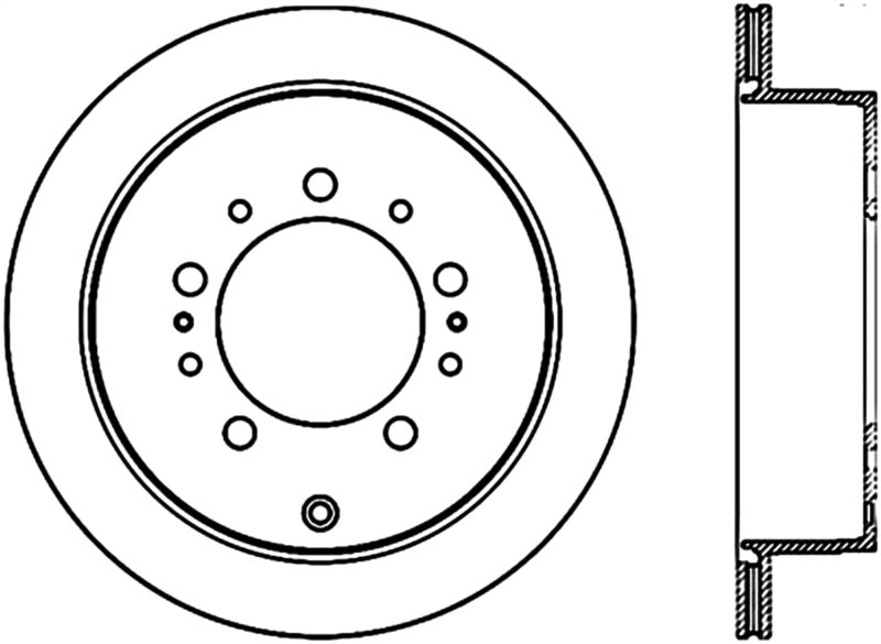 StopTech Sport Slot 08-13 Lexus LX450/470/570 / 07-12 Toyota Tundra Slotted Right Rear CRYO Rotor
