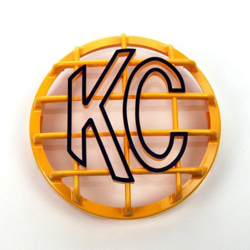 KC HiLiTES 6in. Round ABS Stone Guard for SlimLite/Daylighter Lights (Single) - Yellow/Black KC Logo