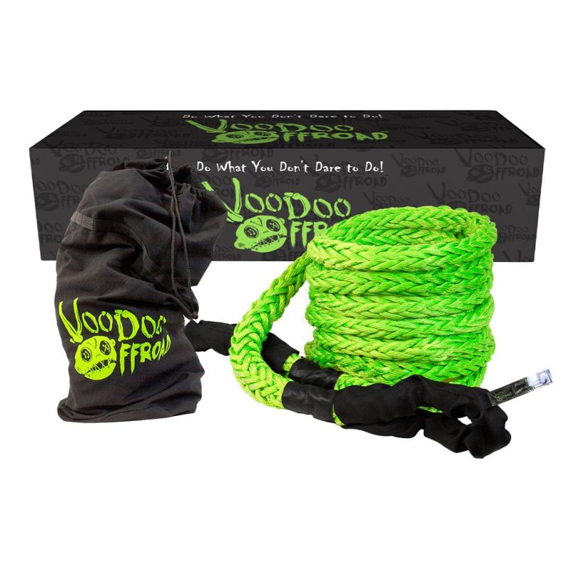 Voodoo Offroad 2.0 Santeria Series 1-1/4in x 30 ft Kinetic Recovery Rope with Rope Bag - Green